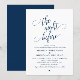 Hochzeitliches Probe-Dinner, einfaches Navy Blue S Einladung