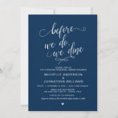 Hochzeitliches Probe-Dinner, einfaches Navy Blue S Einladung (Vorderseite)