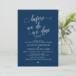 Hochzeitliches Probe-Dinner, einfaches Navy Blue S Einladung