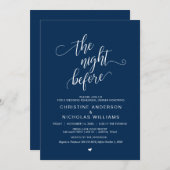 Hochzeitliches Probe-Dinner, einfaches Navy Blue S Einladung (Vorne/Hinten)