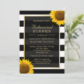 Hochzeitliches Probe Dinner Elegante Sonnenblumen  Einladung (Stehend Vorderseite)