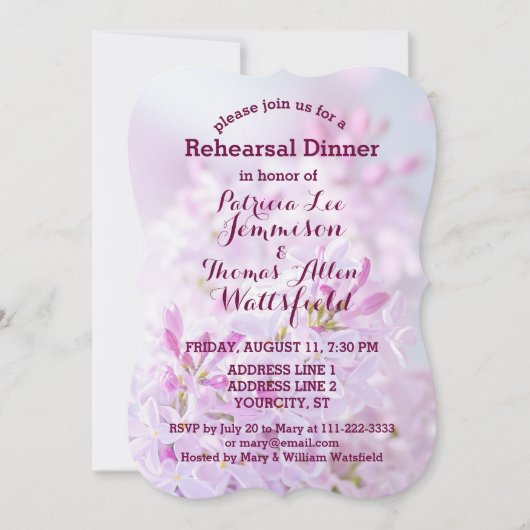 Hochzeitliches Probe Dinner individuell anpassbar Einladung (Vorderseite)