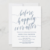 Hochzeitliches Probe-Dinner, Navy-Blue-Kalligraphi Einladung (Vorderseite)
