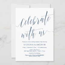 Hochzeitliches Probe-Dinner, Navy-Blue-Kalligraphi
