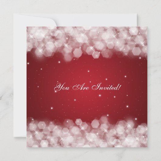 Hochzeitliches Probe Dinner Party Sparkle Rot Einladung (Rückseite)