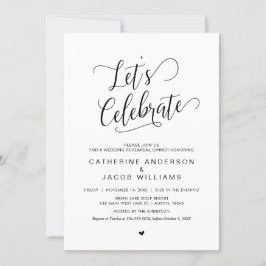 Hochzeitliches Probe-Dinner, schlichtes Schwarz, Einladung