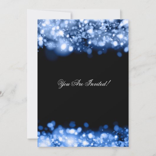 Hochzeitliches Probe-Dinner Sparkling Lights Saphi Einladung (Rückseite)