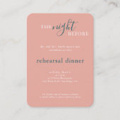 Hochzeitliches Rosa Monogram Probe Dinner Begleitkarte (Vorderseite)