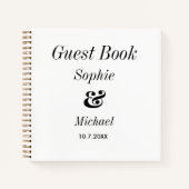 Hochzeitliches Schwarz-weißes Gästebuch Notizblock (Vorderseite)