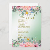 Hochzeitliches Set: Die Menüs Menükarte (Vorne/Hinten)