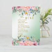 Hochzeitliches Set: Die Menüs Menükarte (Stehend Vorderseite)