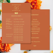 Hochzeitliches Terracotta Gold Flat Program Programm