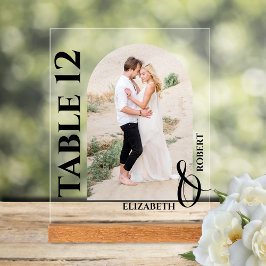 Hochzeitliches Tischnummer Arched Foto Acrylschild