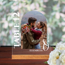 Hochzeitliches Tischnummer Arched Foto Acrylschild