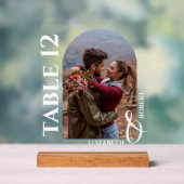 Hochzeitliches Tischnummer Arched Foto Acrylschild (Neutral)