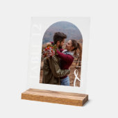 Hochzeitliches Tischnummer Arched Foto Acrylschild (Winkel)