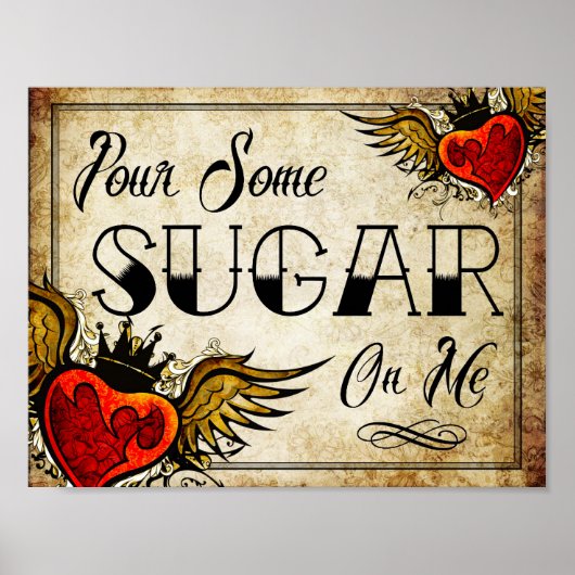 Hochzeitliches Vintages Heart Tattoo Dessert Table Poster (Vorne)
