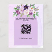 Hochzeitliches Violett - QR-Budget Save the Date (Rückseite)