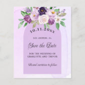 Hochzeitliches Violett - QR-Budget Save the Date (Vorderseite)