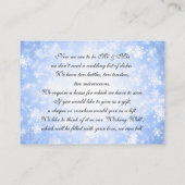 Hochzeitliches Wunderland - Blaues Winter Begleitkarte (Rückseite)