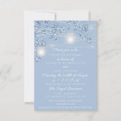 Hochzeitlichter Jars Rustikaler Glitzer Blauer Pas Einladung (Vorderseite)