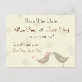 Hochzeitliebe Vögel Weiße Save the Date Postkarte
