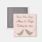 Hochzeitliebvögel W Save the Date Custom Magnet (Vorderseite/Rückseite)
