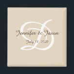 Hochzeitmagnet-Kühlschrank-personalisiert Magnet<br><div class="desc">Schicken Sie dem Ehepaar einen personalisierten Kühlschrank Magneten mit Namen und Hochzeitstermin.</div>