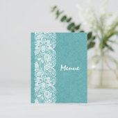 Hochzeitmenü Aquamarin-grüne Linde Vintage Spitze (Stehend Vorderseite)