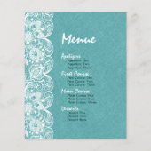 Hochzeitmenü Aquamarin-grüne Linde Vintage Spitze (Rückseite)