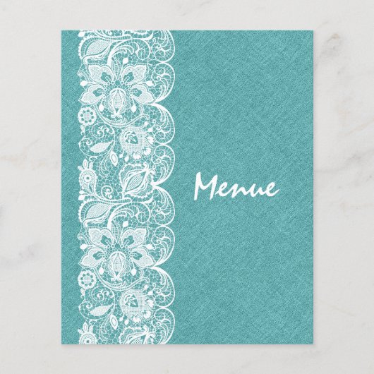 Hochzeitmenü Aquamarin-grüne Linde Vintage Spitze (Vorderseite)
