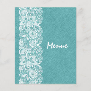 Hochzeitmenü Aquamarin-grüne Linde Vintage Spitze