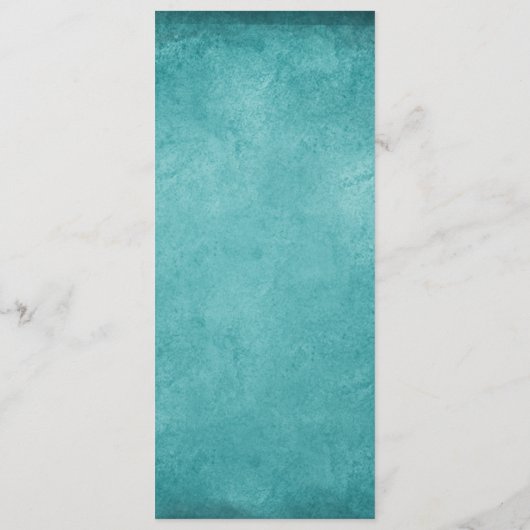 Hochzeitmenü Aquamarin- und Goldkarten Menükarte (Rückseite)