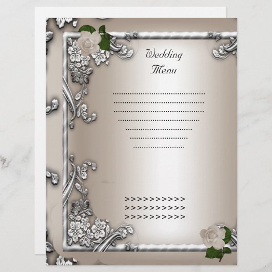 Hochzeitmenü Creme Rose White (Vorne/Hinten)