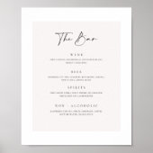 Hochzeitmenü Drink Sign Empfang Decor Poster (Vorne)