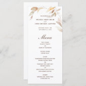 Hochzeitmenü für Blätter der Wasserfarben-Herbstzw Menükarte (Vorne/Hinten)