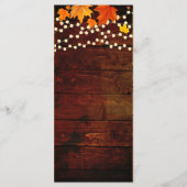 Hochzeitmenü Herbst/Herbst/Herbst-Blätter und Lich Menükarte (Rückseite)