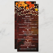 Hochzeitmenü Herbst/Herbst/Herbst-Blätter und Lich Menükarte (Vorne/Hinten)