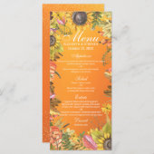 Hochzeitmenü Herbstmaple Blätter Pumpkin Sonnenblu Menükarte (Vorne/Hinten)