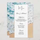 Hochzeitmenü-Karte Beach-Thema Menükarte (Vorne/Hinten)