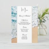Hochzeitmenü-Karte Beach-Thema Menükarte (Stehend Vorderseite)