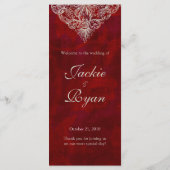 Hochzeitmenü Karten Rote Rose Garden V2 (Rückseite)