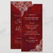 Hochzeitmenü Karten Rote Rose Garden V2 (Vorne/Hinten)