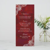 Hochzeitmenü Karten Rote Rose Garden V2 (Stehend Vorderseite)