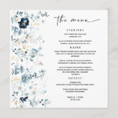 Hochzeitmenü Navy Blue und Gold Template Menükarte (Vorderseite)