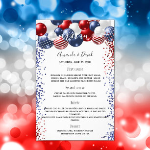 Hochzeitmenü patriotisch rot-blau Budget Flyer