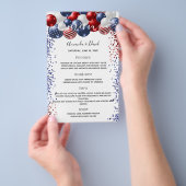 Hochzeitmenü patriotisch rot-blau Budget Flyer (Handgriff)