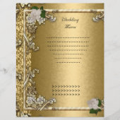 Hochzeitmenü Programm Gold Rose White (Vorderseite)