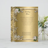 Hochzeitmenü Programm Gold Rose White (Stehend Vorderseite)