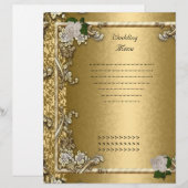 Hochzeitmenü Programm Gold Rose White (Vorne/Hinten)